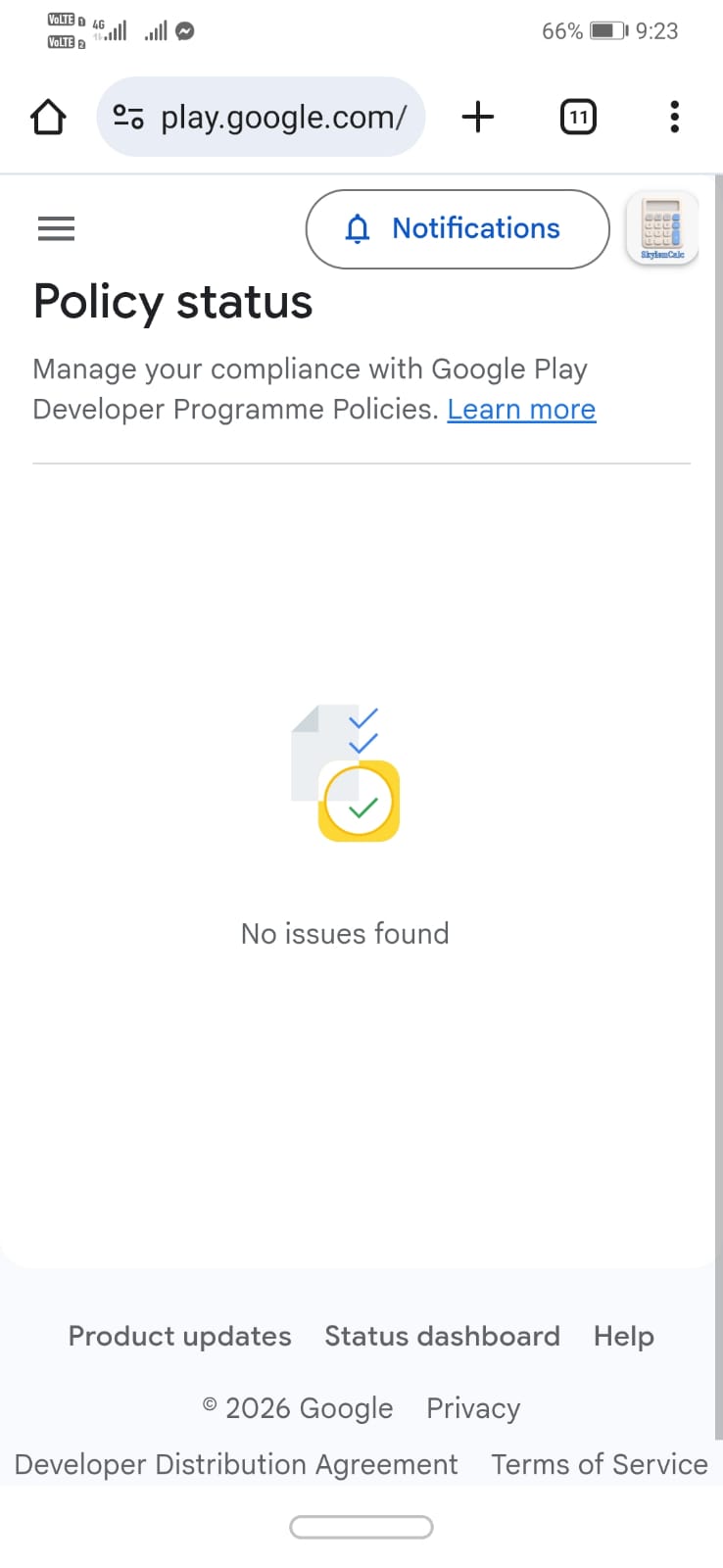 Policy Issue Screenshot